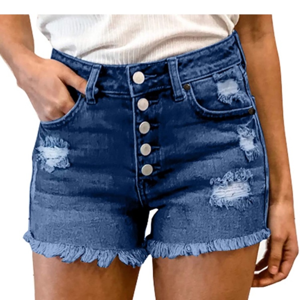 🆕 High Waisted Rise Short Jeans - Picture 1 of 3